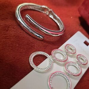 & Other Stories Silver Bracelet and Earring Set